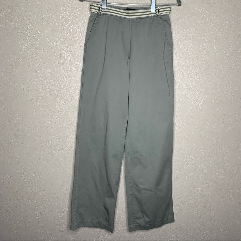 The limited wide leg belted pants green